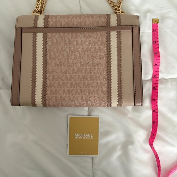 Michael Kors Rose Signature Coated Canvas and Leather Whitney Shoulder Bag - Picture 11 of 14